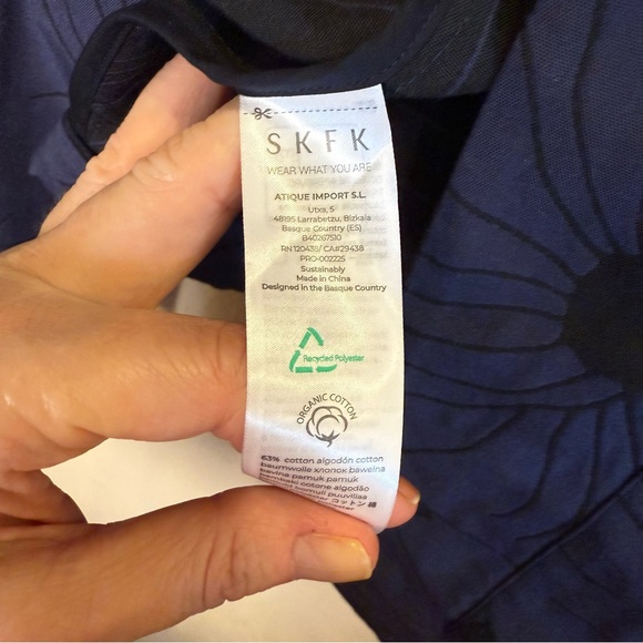 SKFK Women's Blue Black Kimono Style Floral Jacket sz M - Picture 6 of 11